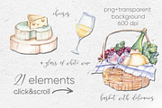 Watercolor Picnic in Tuscany, an Illustration by S_ARTLOVE (Thumbnail 2 of 7)