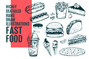 50+ Hand Drawn Fast Food Elements, a Food Illustration by Vitaliy Starkov (Thumbnail 5 of 8)