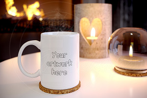 White coffee MUG mock up holidays