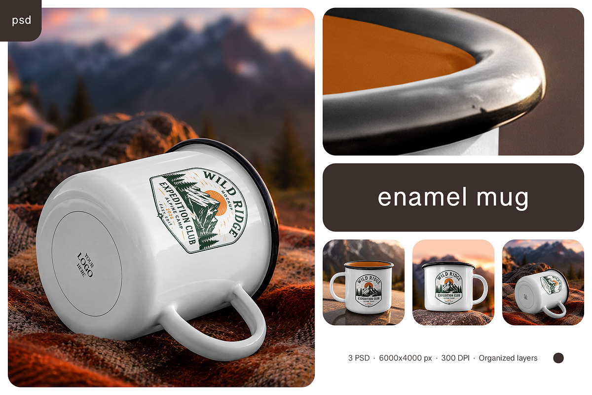 Enamel Metal Mug Mockup Set, a Cups & Container Mockup by Country4k (Photo 1 of 4)