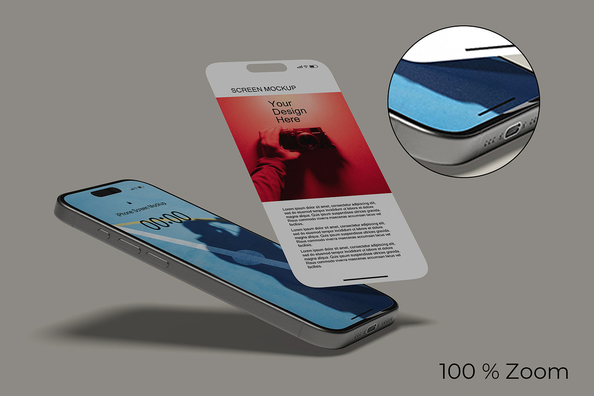 Phone Screen Mock-up, an iPhone Mockup by Lxadesign (Photo 6 of 11)