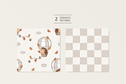 Hedgehog and air balloon, a Pattern Graphic by Olena Kuznietsova (Thumbnail 2 of 10)