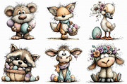 Whimsical Easter Animal Clipart, an Illustration by Libby Wishes (Thumbnail 2 of 9)
