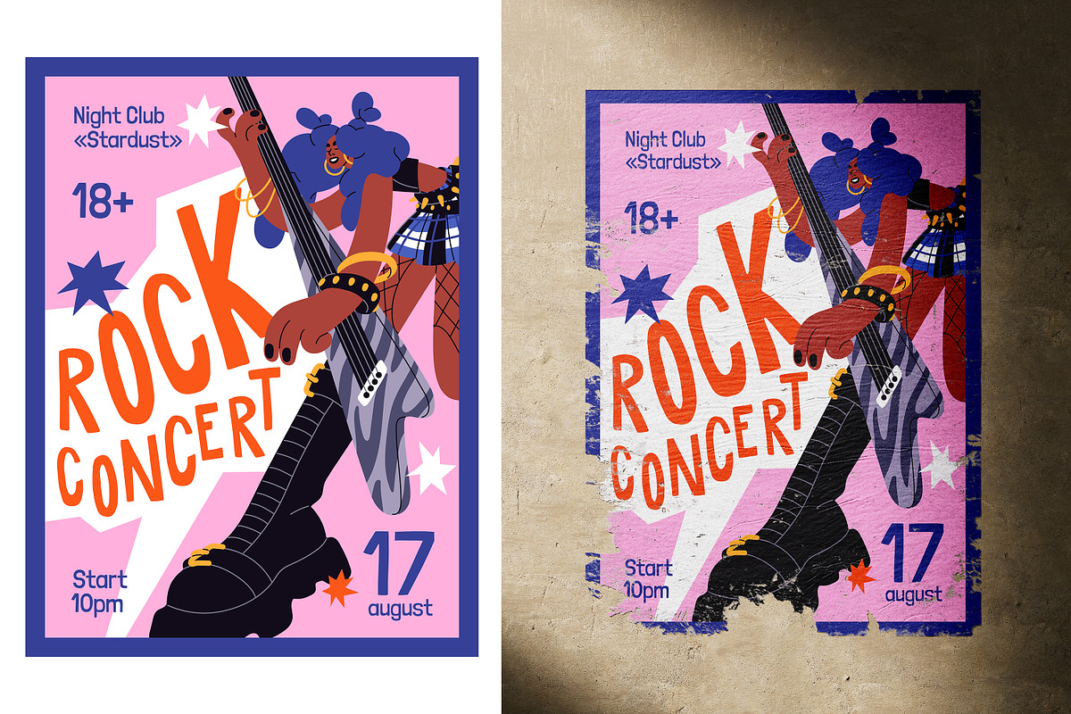 Rock concert posters, musicians set, a Person Illustration by PaperTrident (Photo 6 of 9)