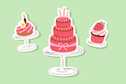 Hand painted bakery set stickers, a Food Illustration by okskukuruza (Thumbnail 3 of 3)