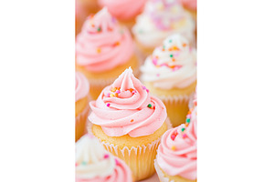 Pink and white cupcakes with, a Food & Drink Photo by Lermont51