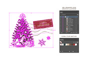 Christmas Vintage Travel Stamps, an Object Illustration by DesignerCandies (Thumbnail 5 of 5)