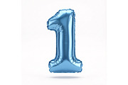 Blue Metallic Number 1 Foil Balloon, a School & Education Photo by shahsoft (Thumbnail 1 of 2)
