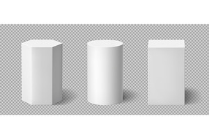 White 3D podium set of cylinder, an Object Illustration by YuliiaOsadcha