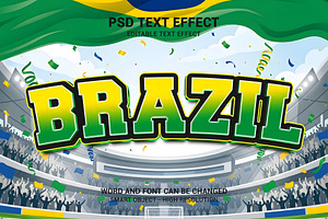 Brazil FIFA World Cup 3D Text Effect, a Layer Style Add-On by bdrobin