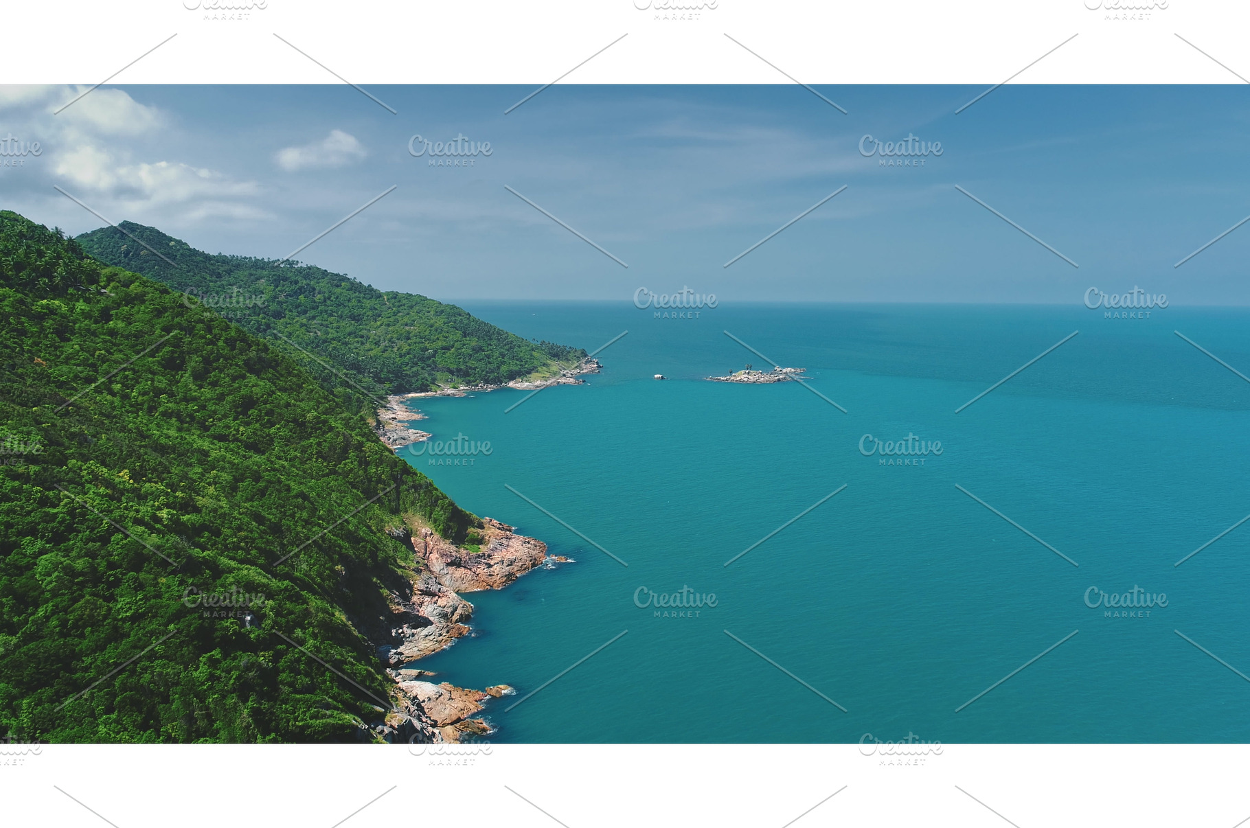 Tropical island coastline meeting, a Nature Photo by Goinyk
