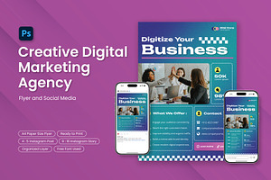 Digital Marketing Agency Flyer Set, a Flyer Template by Antstheme