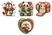 Valentine Animals Watercolor Clipart, an Illustration by Daily.Designs (Thumbnail 5 of 8)
