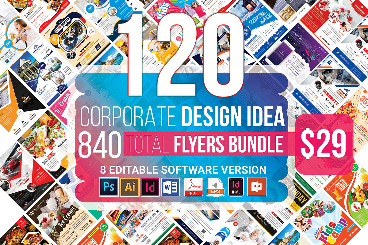 120 Corporate Flyer & Poster Bundle, a Flyer Template by Imagine Design Studio (Photo 33 of 33)
