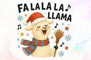 Fa La La La LLama Christmas PNG, an Illustration by Sublimation Artist (Thumbnail 1 of 9)