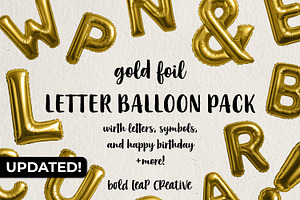 Gold Foil Alphabet Balloon Pack