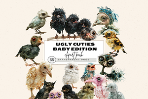 UGLY CUTIES BABY EDITION, an Animal Illustration by Daring Digies