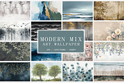 Mixed hand-painted art mural series, a Wallpaper Graphic by Muzi pear studio (Thumbnail 1 of 10)
