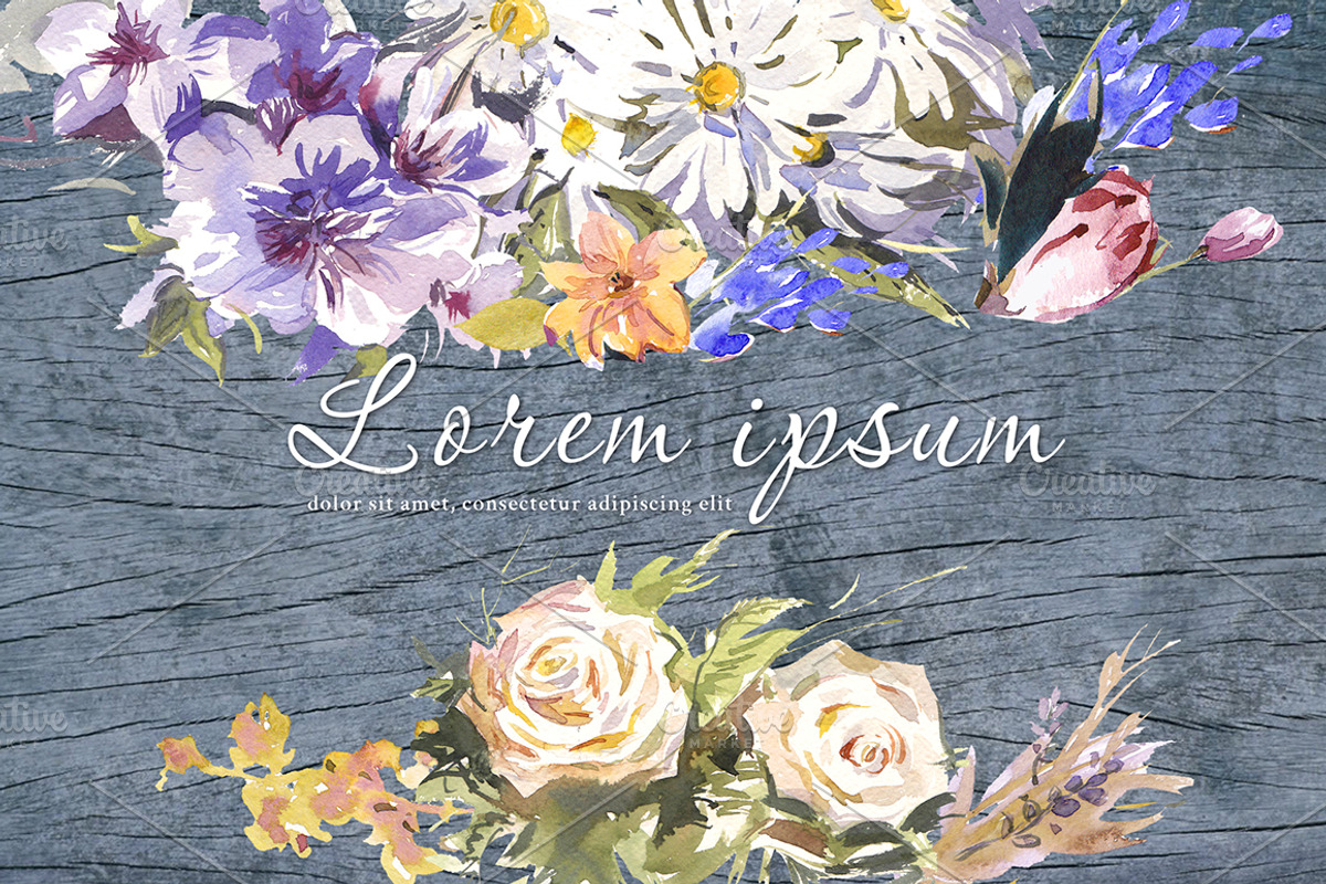 Floral Watercolor Graphic Set, an Illustration by Tamaretto (Photo 6 of 7)