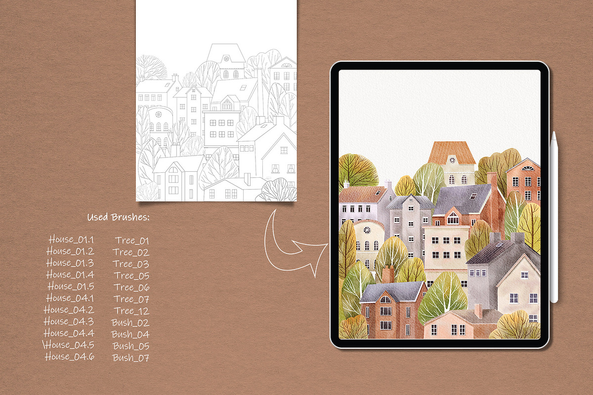 Procreate Sketch Neighborhood, a Brush Add-On by MISTstudioDesign (Photo 5 of 11)