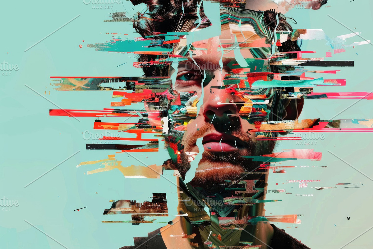 90 Glitch faces, a Person Illustration by Handmadefont (Photo 74 of 94)