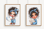 Watercolor Romantic Girl Clipart, an Illustration by Libby Wishes (Thumbnail 3 of 7)