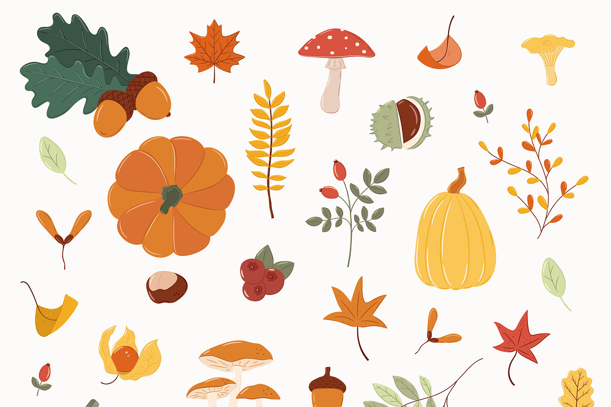 Fall season illustration set, a Seasonal Illustration by NatalieArtShop (Photo 2 of 7)