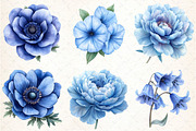 Blue Flowers Clipart, an Illustration by DreamCafeArt (Thumbnail 4 of 7)