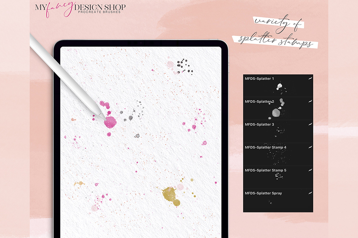Procreate Watercolor Brush Set, a Brush Add-On by My Fancy Design Shop (Photo 5 of 13)
