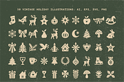 Retro Christmas Clipart: 50 Graphics, an Object Illustration by BAGIRA | Studio (Thumbnail 4 of 5)