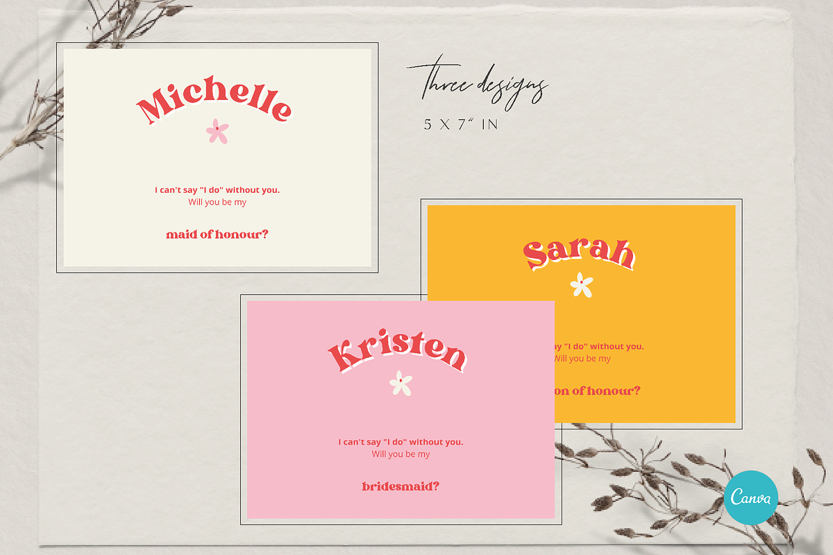 Colorful Bridesmaid Proposal Cards, an Invitation Template by StudioVonBraitenberg (Photo 6 of 8)