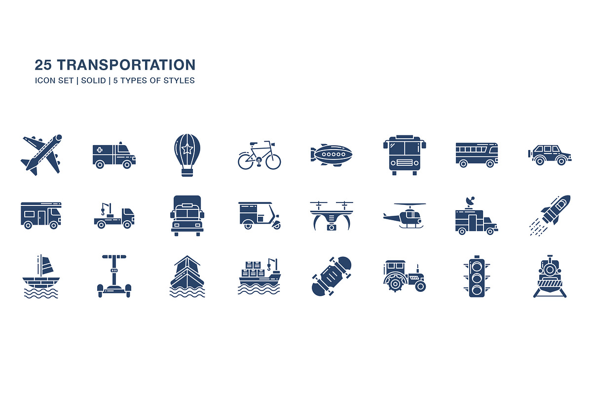 Transportation and Vehicle icon set, an Icon by Icongeek26 (Photo 4 of 6)