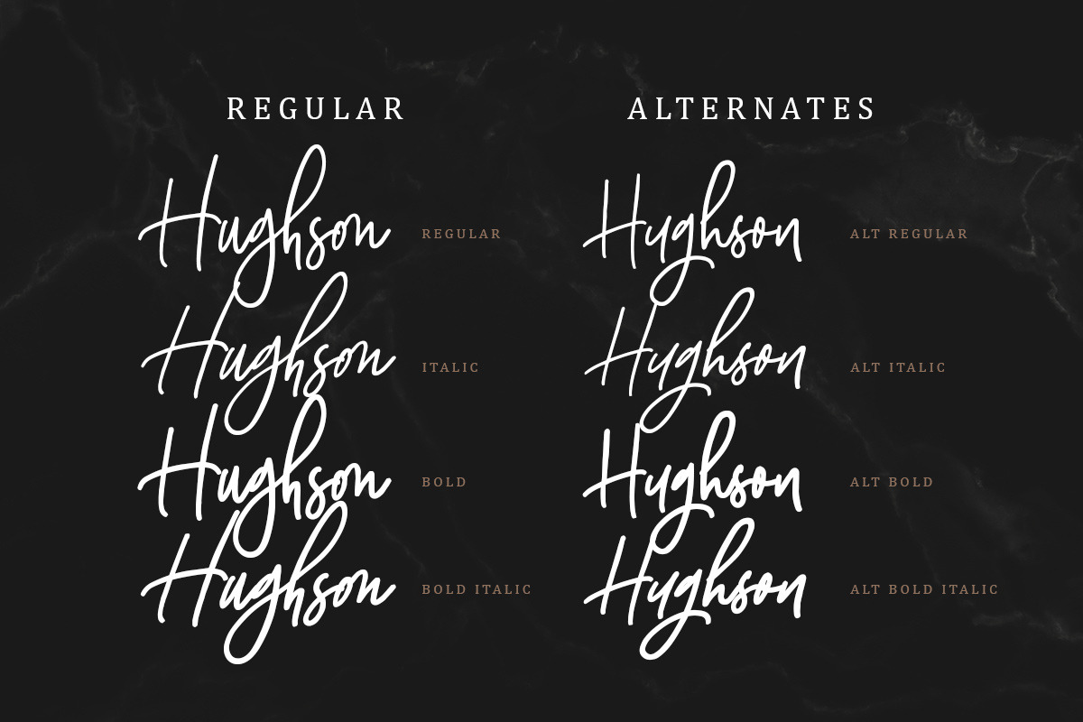 Hughson Script (8 Fonts) preview 2