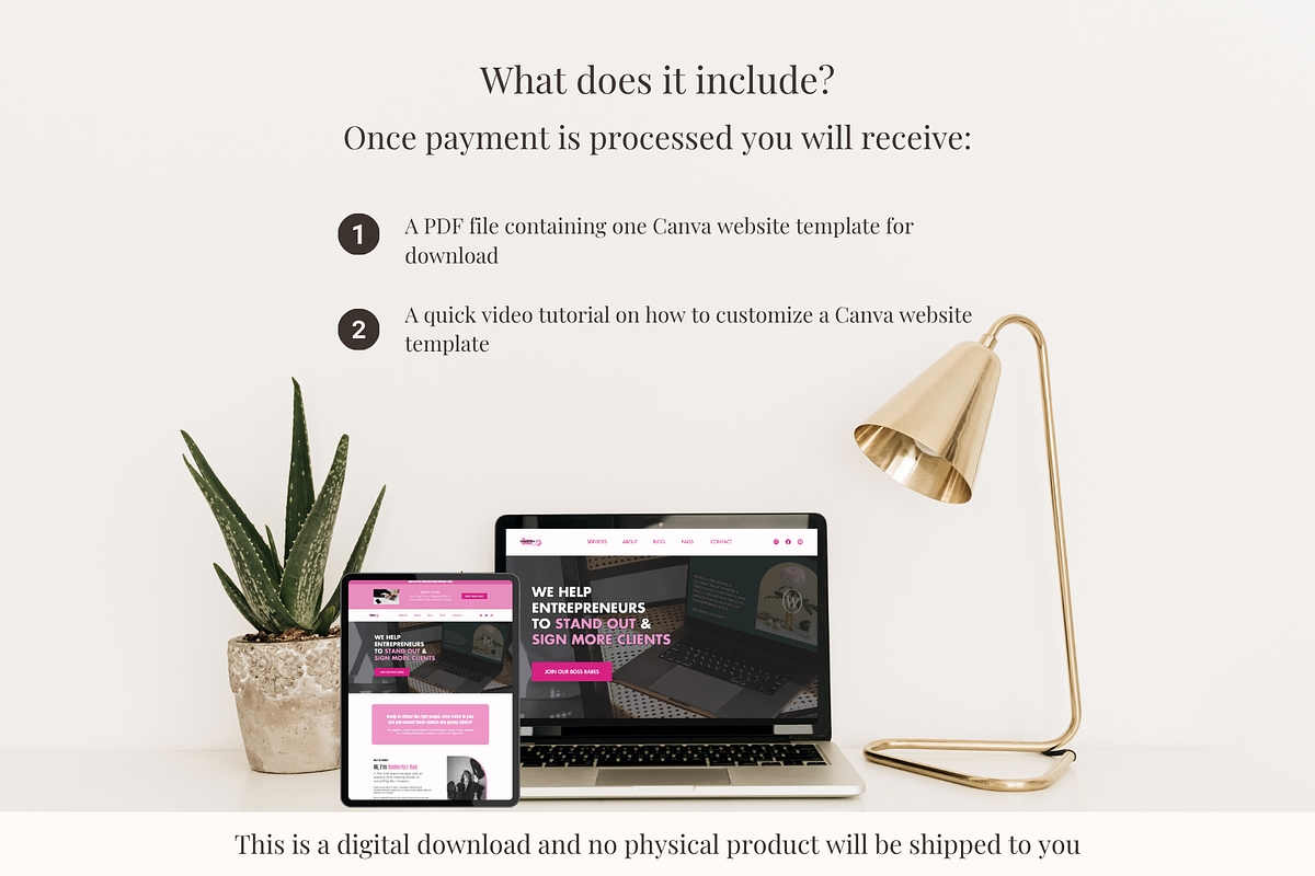 Pink Business Canva Website Template, a Landing Page Template by GlamWebDesigns (Photo 6 of 7)