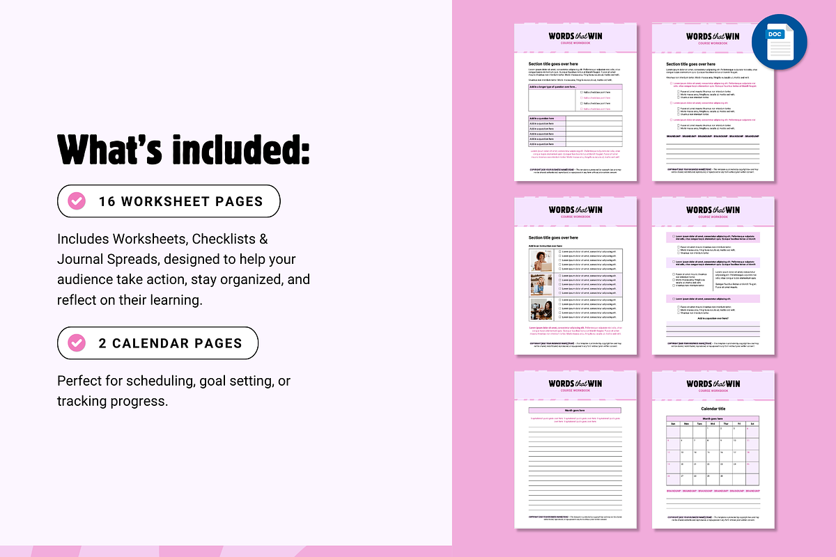 Online Course Google Doc Workbook, a Marketing Template by Our Polished Pages (Photo 5 of 6)