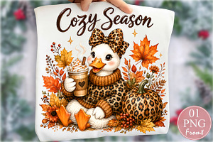 Cozy Season Duck Autumn PNG, a Seasonal Illustration by Rose Art