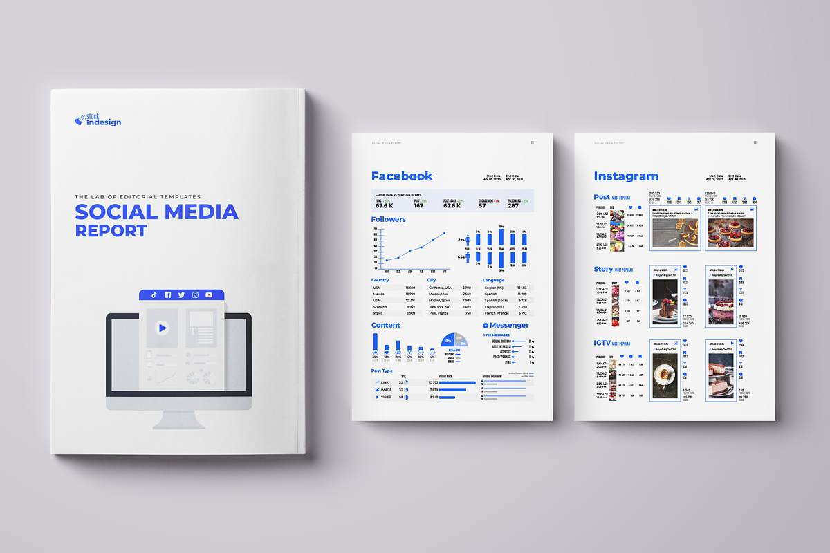 Social Media Report Template, a Brochure Template by StockInDesign (Photo 1 of 11)