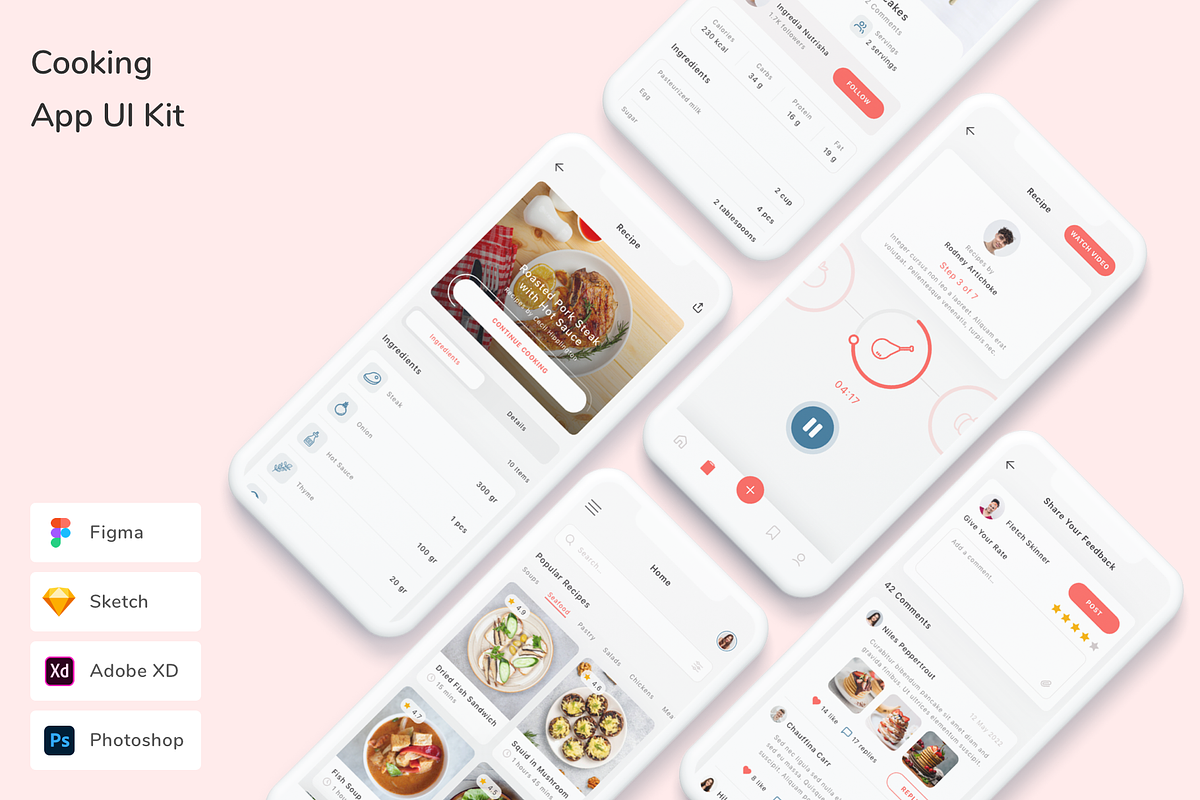 Cooking App UI Kit, an UI Kit Template by Betush