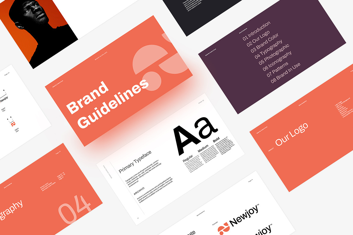 Coral | Brand Guidelines Template, a Presentation Template by CreativeSoup.io (Photo 1 of 10)