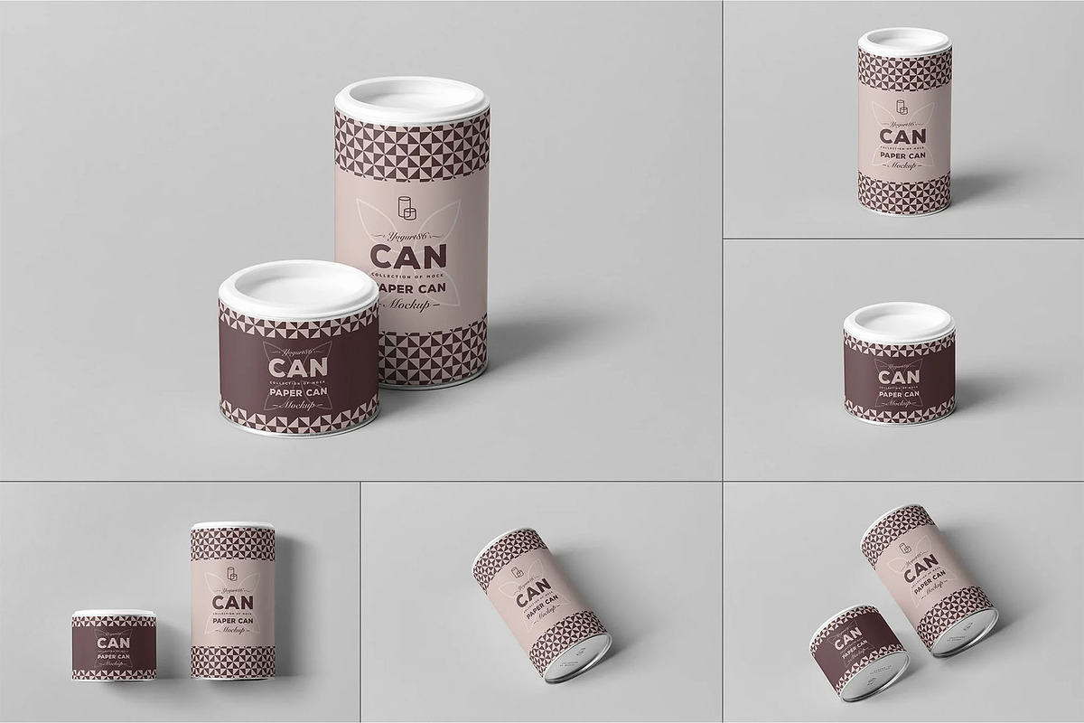 Paper Can Mock-up, a Cups & Container Mockup by zippypixelstudio (Photo 1 of 14)