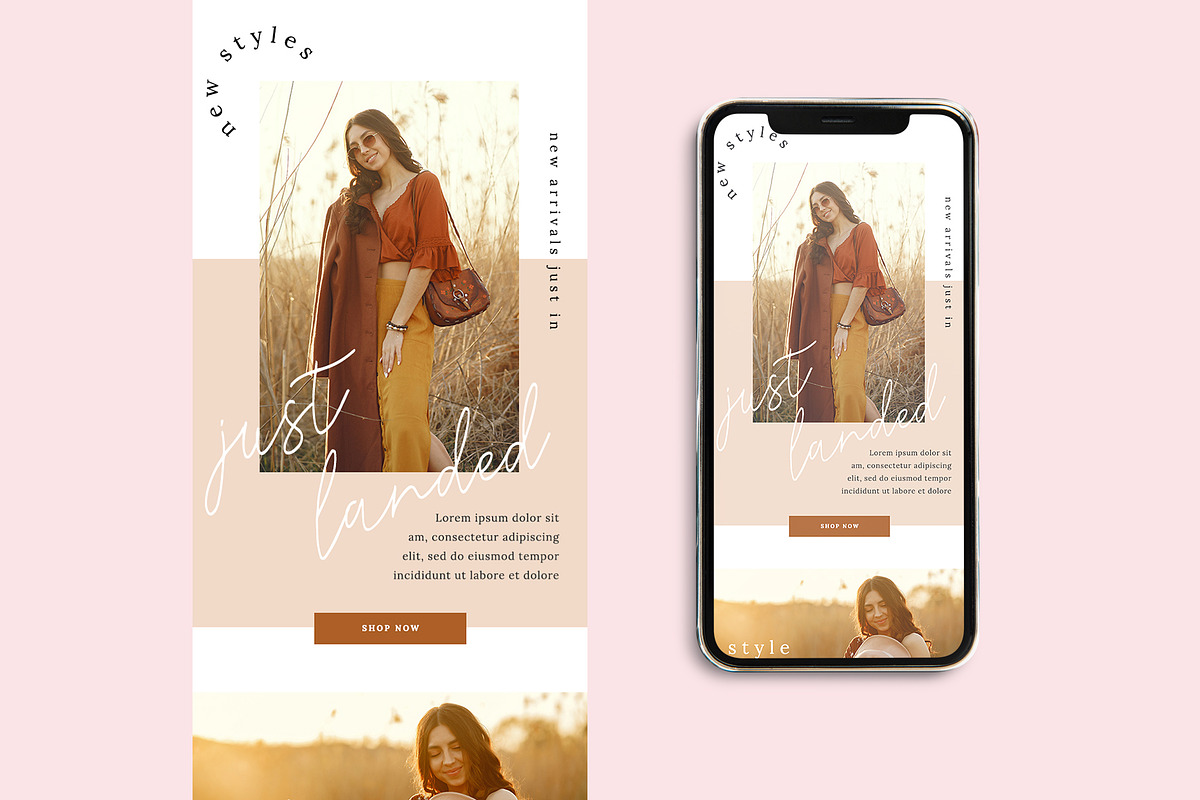 Modern Boho Email Marketing Template, an Email Template by KikiBunnyCreative (Photo 4 of 7)