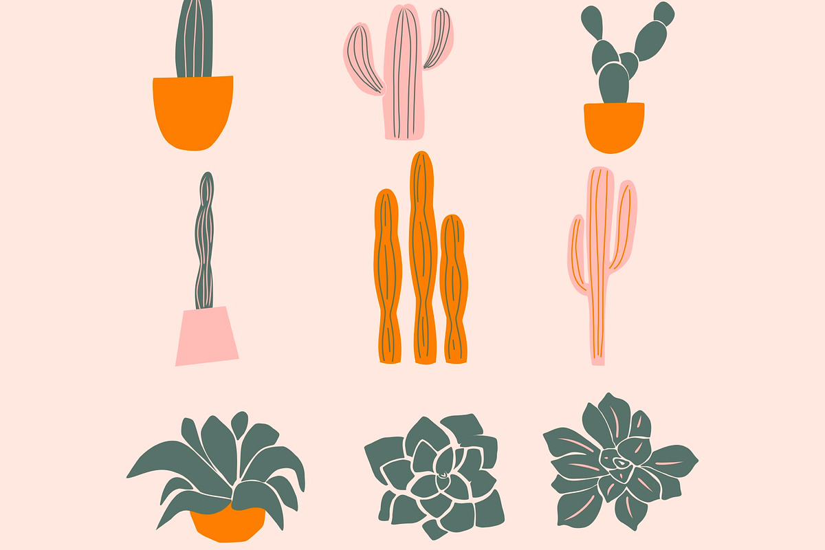 36 Cacti SVG Vectors w/ silhouettes, an Illustration by Moon Up Studio Digital (Photo 3 of 5)