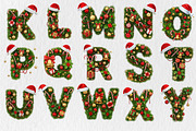 Christmas Wreath Alphabet Sublimatio, a Seasonal Illustration by Rose Art (Thumbnail 3 of 4)