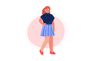 Cheerful Plus Size Woman In Short