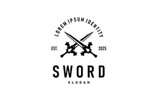Black silhouette design logo sword, a Branding & Logo Template by Maylianaw28