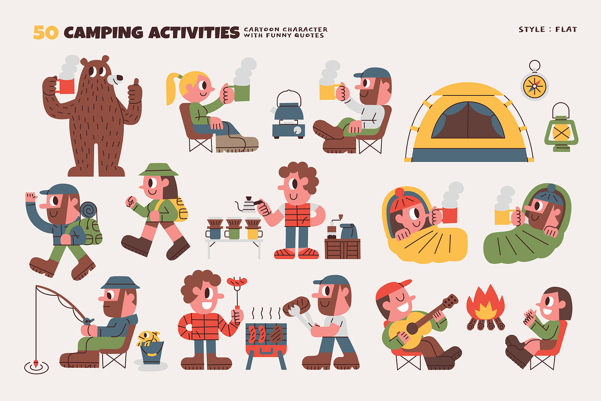50 Camping Activities, an Illustration by monkik (Photo 18 of 21)