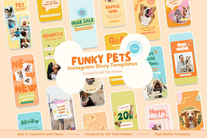Funky Pets Instagram Story Templates, a Social Media Template by Hell Yeah Designs