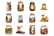 Fall Mason Jar Design PNG, an Illustration by SinaCreation (Thumbnail 2 of 7)