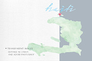 Watercolor Map of Haiti, an Illustration by Beloved Paper (Thumbnail 4 of 6)