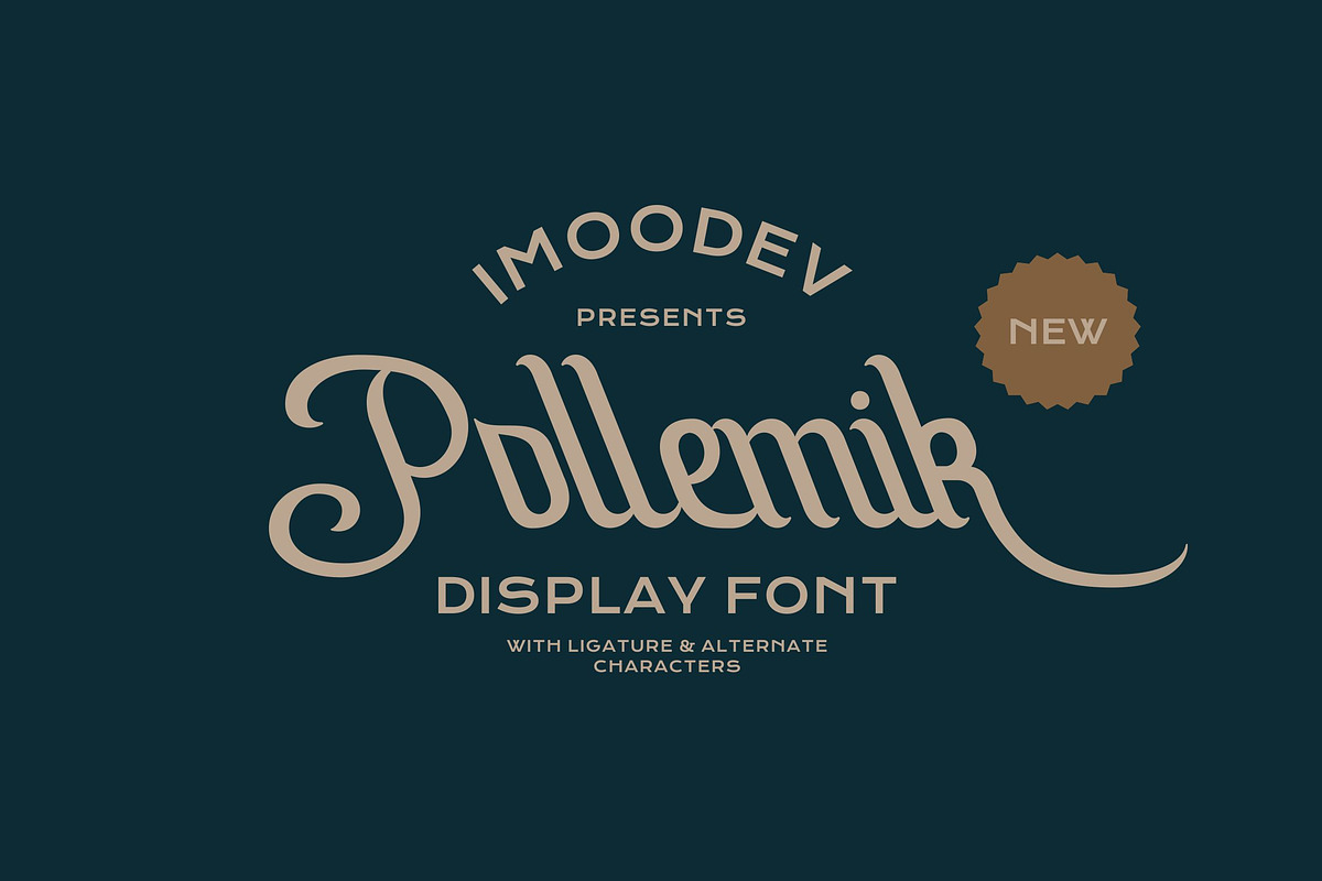 Pollemik - Vintage Script Font, a Script Font by Imoodev (Photo 1 of 5)